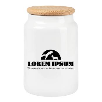 LoremIpsum – the quick brown fox ... - Keksdose mit Holzdeckel - Weiß - Vorne