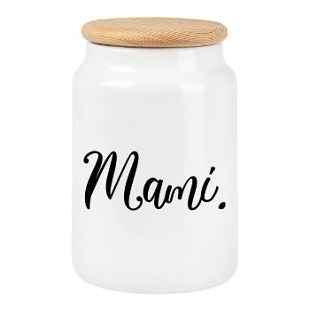 Mommy Women Gift Love - Cookie Jar with Wooden Lid - white - Front