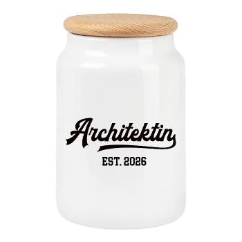 Architektin Architektur Studentin Abschluss 2026 - Keksdose mit Holzdeckel - Weiß - Vorne