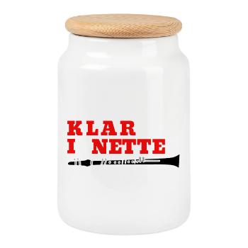 Klarinette - Klar bin I a Netter - Klarinettist - Keksdose mit Holzdeckel - Weiß - Vorne