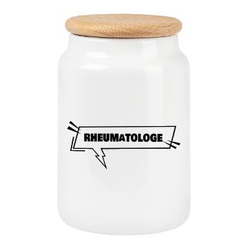 Rhumatologue en formation - Boîte à biscuits avec couvercle en bois - blanc - Devant