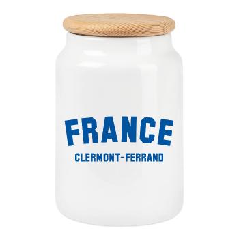 Clermont Ferrand France Frankreich - Cookie Jar with Wooden Lid - white - Front