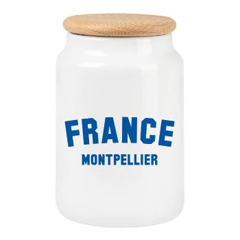 Montpellier France Frankreich - Keksdose mit Holzdeckel - Weiß - Vorne