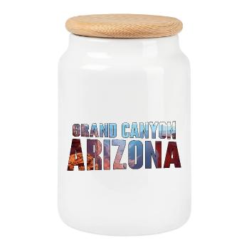 Grand Canyon Arizona National Park US - Cookie Jar with Wooden Lid - white - Front