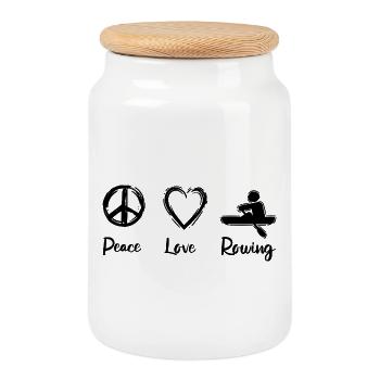Rudder Love - Cookie Jar with Wooden Lid - white - Front