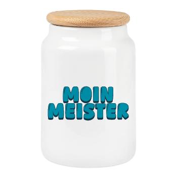 Moin Meister - Keksdose mit Holzdeckel - Weiß - Vorne