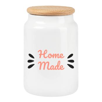 Cuisine minimaliste à scénarios faits maison - Boîte à biscuits avec couvercle en bois - blanc - Devant