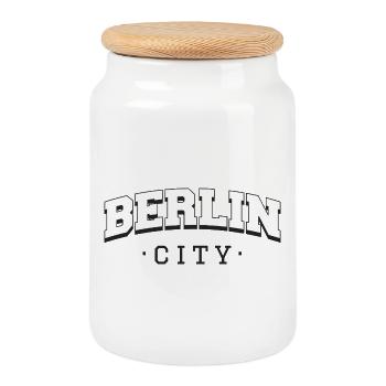 Berlin City - Keksdose mit Holzdeckel - Weiß - Vorne