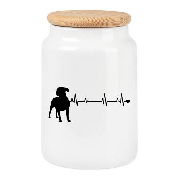 Hund - Keksdose mit Holzdeckel - Weiß - Vorne