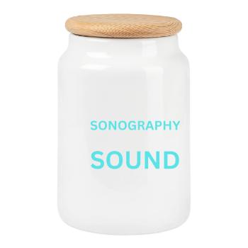 Sonography Seeing Sound Ultrasonographer - Cookie Jar with Wooden Lid - white - Front