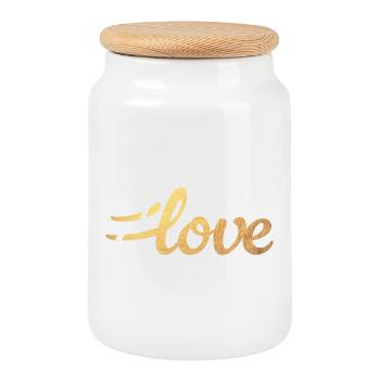 Hashtag Amour Amour Écriture Or Mariage Couples - Boîte à biscuits avec couvercle en bois - blanc - Devant