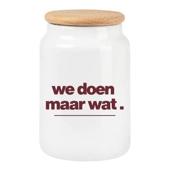 Faisons juste un peu de typographie - Boîte à biscuits avec couvercle en bois - blanc - Devant