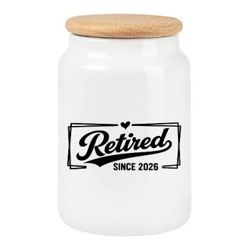 Legendärer ehemaliger Schlagzeuger, der noch im Rhythmus ist - Keksdose mit Holzdeckel - Weiß - Vorne