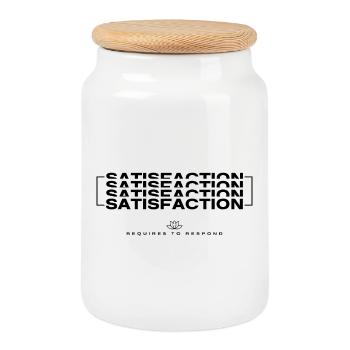 Signature Generator - Satisfaction - Cookie Jar with Wooden Lid - white - Front