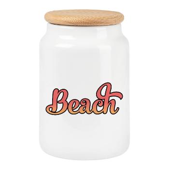 Beach - Keksdose mit Holzdeckel - Weiß - Vorne