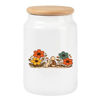 Der kleine Gedanke | Beste Freunde - Keksdose mit Holzdeckel - Weiß - Vorne