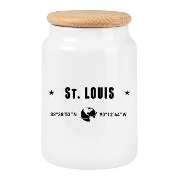 Coordonnées de St Louis, Missouri : la planète Terre - Boîte à biscuits avec couvercle en bois - blanc - Devant