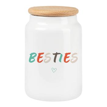 Besties Best Friends Best Friends - Cookie Jar with Wooden Lid - white - Front