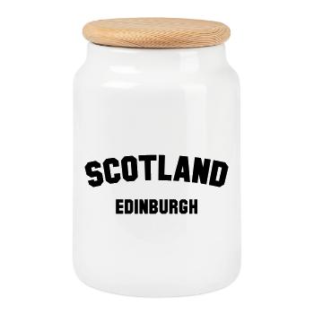 EDINBURGH Scotland Schottland - Keksdose mit Holzdeckel - Weiß - Vorne