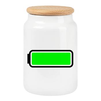 Batterie complète - Boîte à biscuits avec couvercle en bois - blanc - Devant