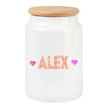 Alex - Keksdose mit Holzdeckel - Weiß - Vorne