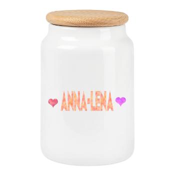 Anna-Lena - Boîte à biscuits avec couvercle en bois - blanc - Devant
