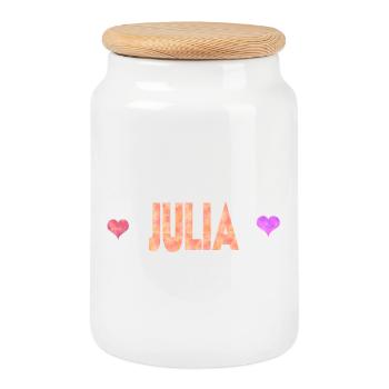 Julia - Keksdose mit Holzdeckel - Weiß - Vorne