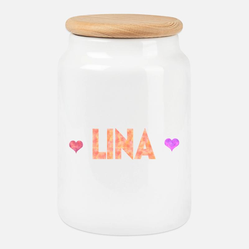 Lina - Keksdose mit Holzdeckel - Weiß