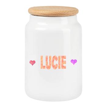 Lucie - Keksdose mit Holzdeckel - Weiß - Vorne