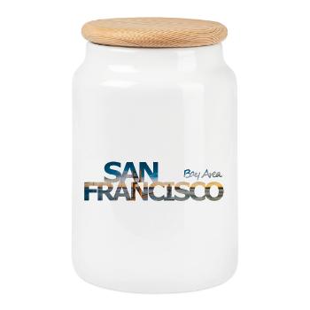 San Francisco Bay Area - Geschenk - Keksdose mit Holzdeckel - Weiß - Vorne