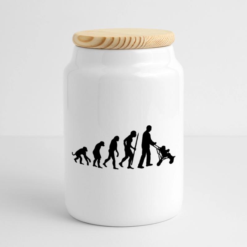 Evolution de la paternité du (grand) Boîte à biscuits avec couvercle en bois