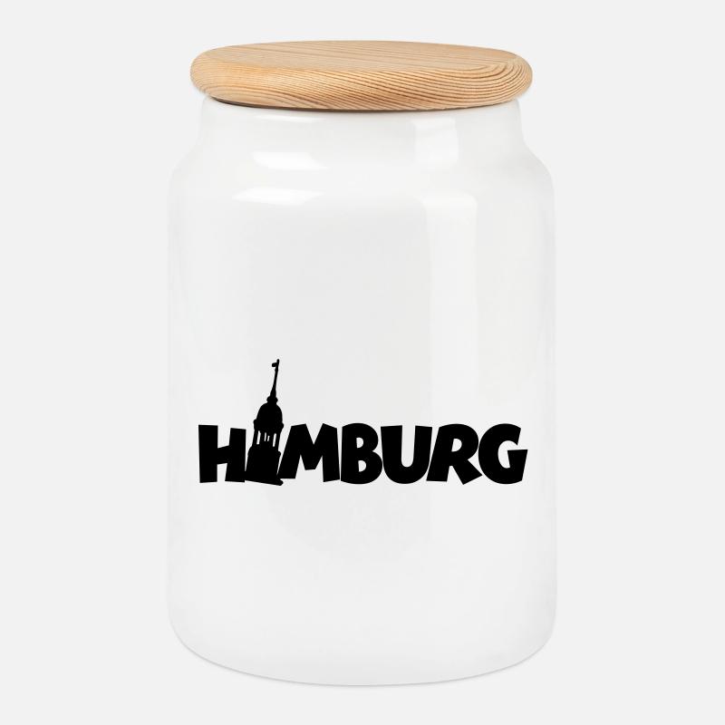 Hamburg Hamburger Michel - Keksdose mit Holzdeckel - Weiß