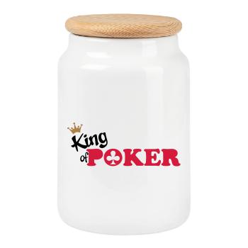 poker - Keksdose mit Holzdeckel - Weiß - Vorne
