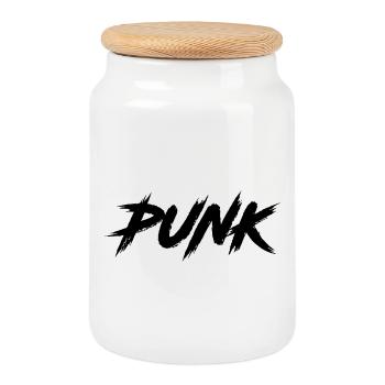 PUNK - Keksdose mit Holzdeckel - Weiß - Vorne