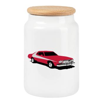 SH_Gran_Torino - Cookie Jar with Wooden Lid - white - Front