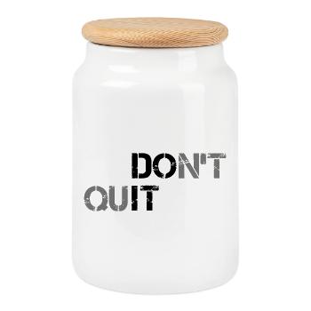 Do not give up - Cookie Jar with Wooden Lid - white - Front