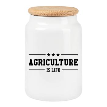 Agriculture is life - Boîte à biscuits avec couvercle en bois - blanc - Devant
