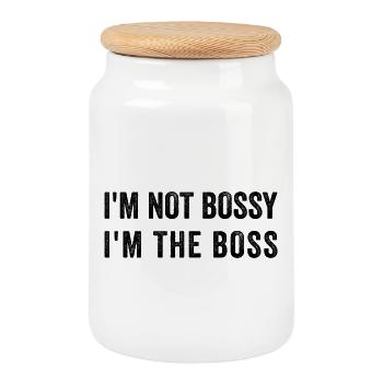 I'M NOT BOSSY IM THE BOS-S - Cookie Jar with Wooden Lid - white - Front