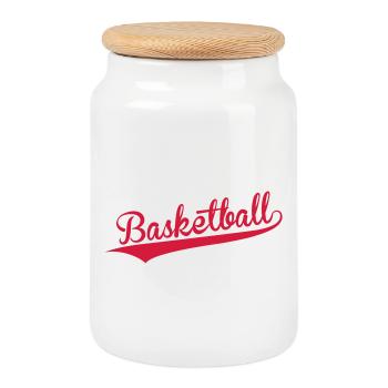 Basketball - Basket Ball - Game - Sport - Player - Keksdose mit Holzdeckel - Weiß - Vorne