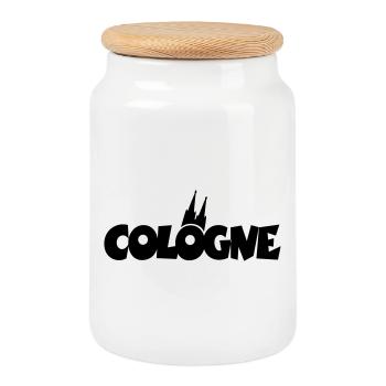 Cologne Kölner Dom Köln - Keksdose mit Holzdeckel - Weiß - Vorne