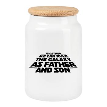 Together we can rule the galaxy as father and son - Cookie Jar with Wooden Lid - white - Front