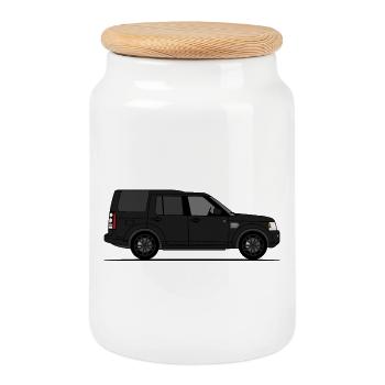 Discovery 4 Black - Boîte à biscuits avec couvercle en bois - blanc - Devant