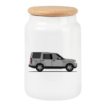Discovery 4 Gray - Cookie Jar with Wooden Lid - white - Front