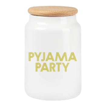 PEIGNOIR PAJA PARTY - Boîte à biscuits avec couvercle en bois - blanc - Devant