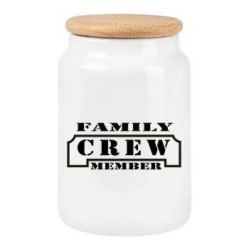 Family Crew Member - Boîte à biscuits avec couvercle en bois - blanc - Devant