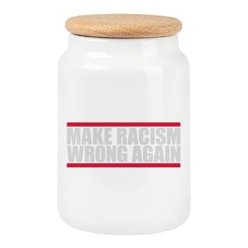 Rendre le racisme répréhensible - Boîte à biscuits avec couvercle en bois - blanc - Devant