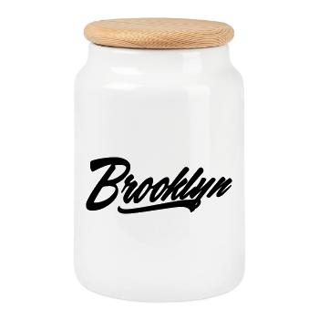 Chemise Brooklyn - Boîte à biscuits avec couvercle en bois - blanc - Devant