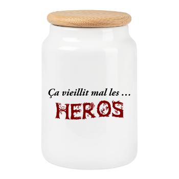 Ça vieillit mal les héros - Boîte à biscuits avec couvercle en bois - blanc - Devant