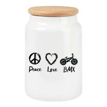 BMX Motivation - Keksdose mit Holzdeckel - Weiß - Vorne