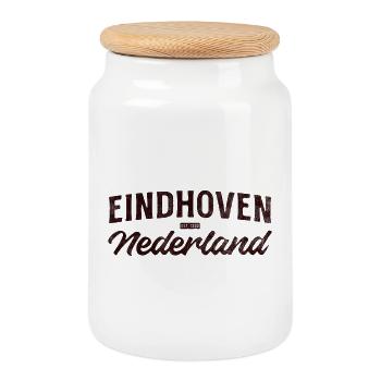 Eindhoven Nederland Script Logo - Keksdose mit Holzdeckel - Weiß - Vorne